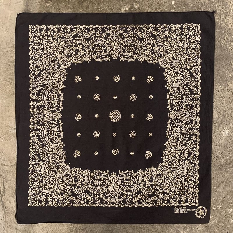 Bandana ヴィンテージバンダナ 黒 USA製 | DUFF