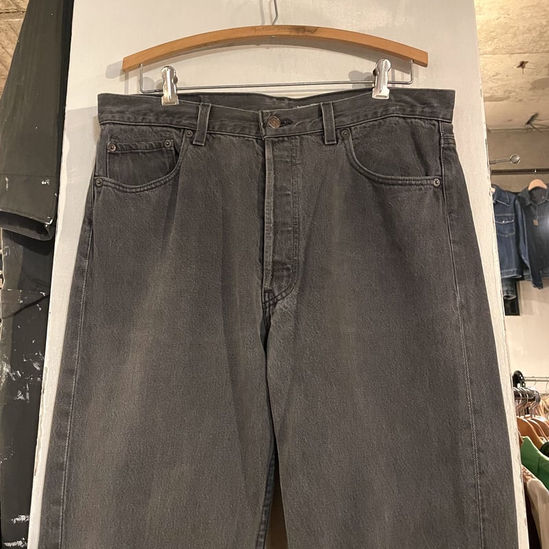 90s Levi's 501 0660 後染めブラック デニム パンツ 34×32 USA製