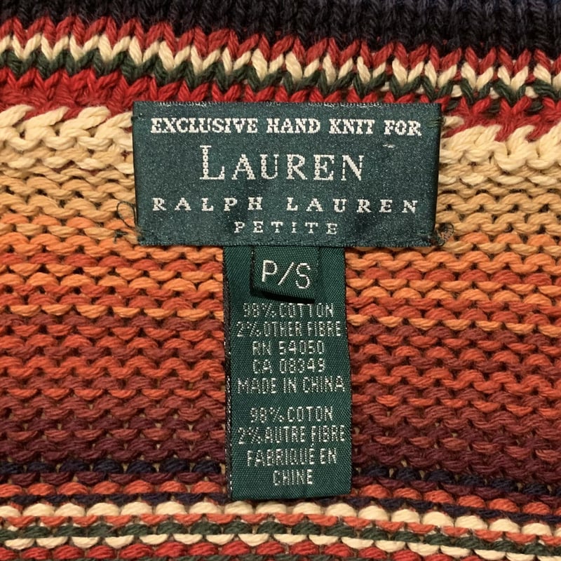 LAUREN Ralph Lauren ネイティブ柄 ショールカラーニット LAUREN Ralph Lauren ネイティブ柄 ショールカラーニット