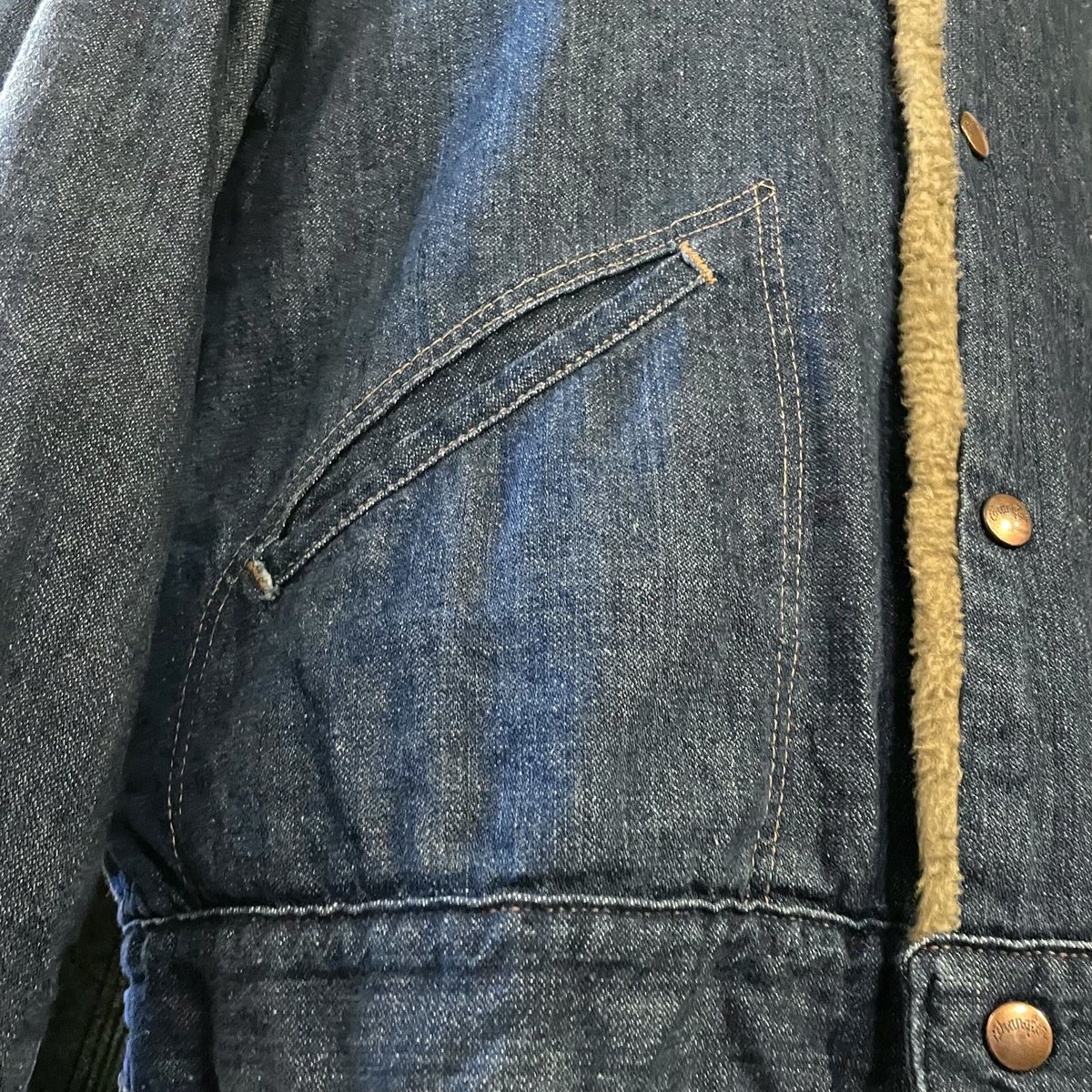 70s Wrangler デニムボアジャケット ラングラー 黒タグ Vintage 70s Wrangler デニムボアジャケット ラングラー 黒タグ Vintage