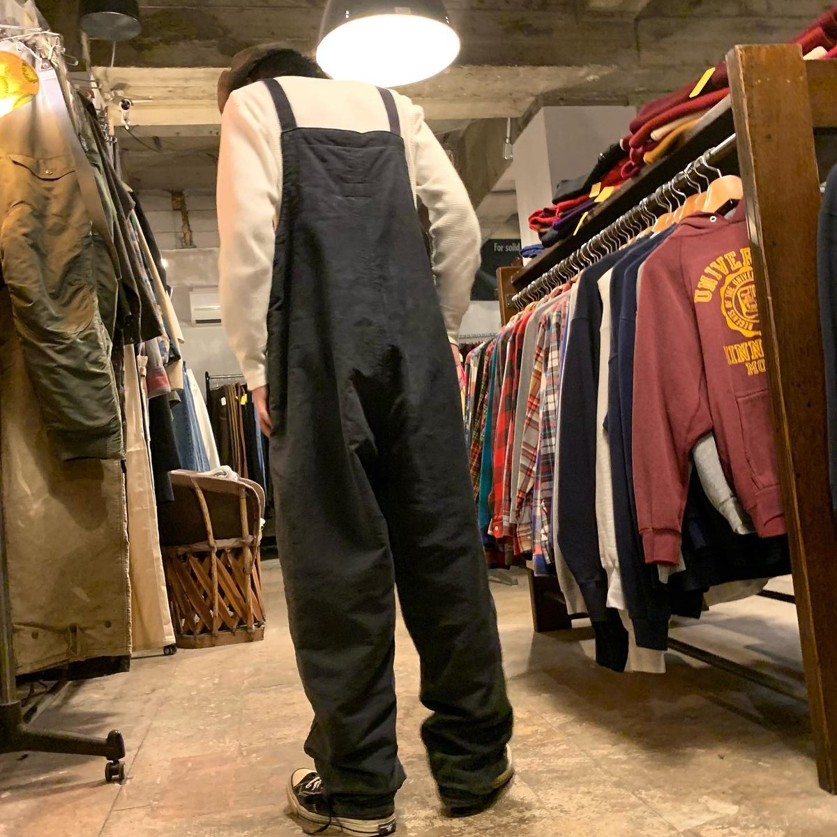 40s US NAVY デッキパンツ オーバーオール フック式 ステンシル