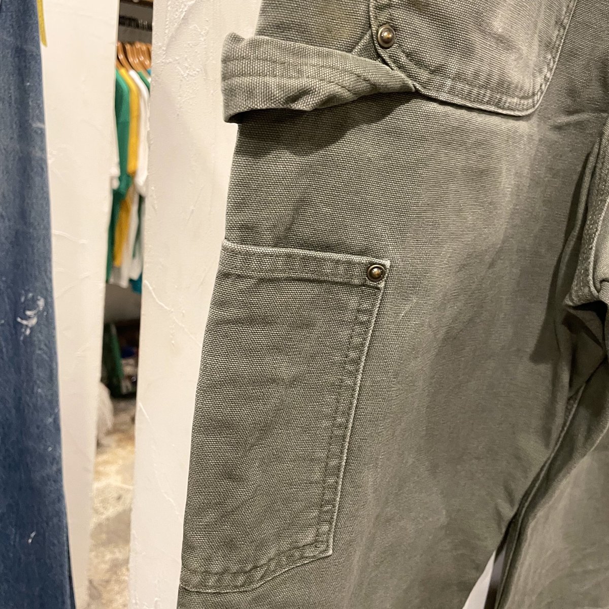 Carhartt ダック地 ペインターパンツ ダブルニー モスグリーン Carhartt ダック地 ペインターパンツ ダブルニー モスグリーン