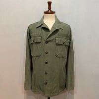 50s　US MILITARY　UTILITY SHIRT 1st 前期　ユーティリティシャツ　筒袖　OG 107 COTTON SATEEN　ミリタリーシャツ　(S4930)