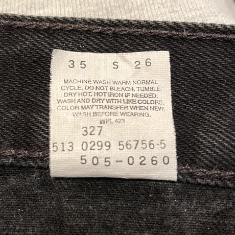 90s　Levi's 505 0260　リーバイス　ブラックデニムパンツ　35×29½　USA製　1999年　(S3820)
