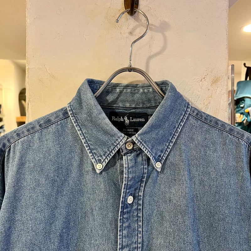 90s Ralph Lauren L/Sデニムシャツ ラルフローレン ボタンダウン 90s Ralph Lauren L/Sデニムシャツ ラルフローレン ボタンダウン
