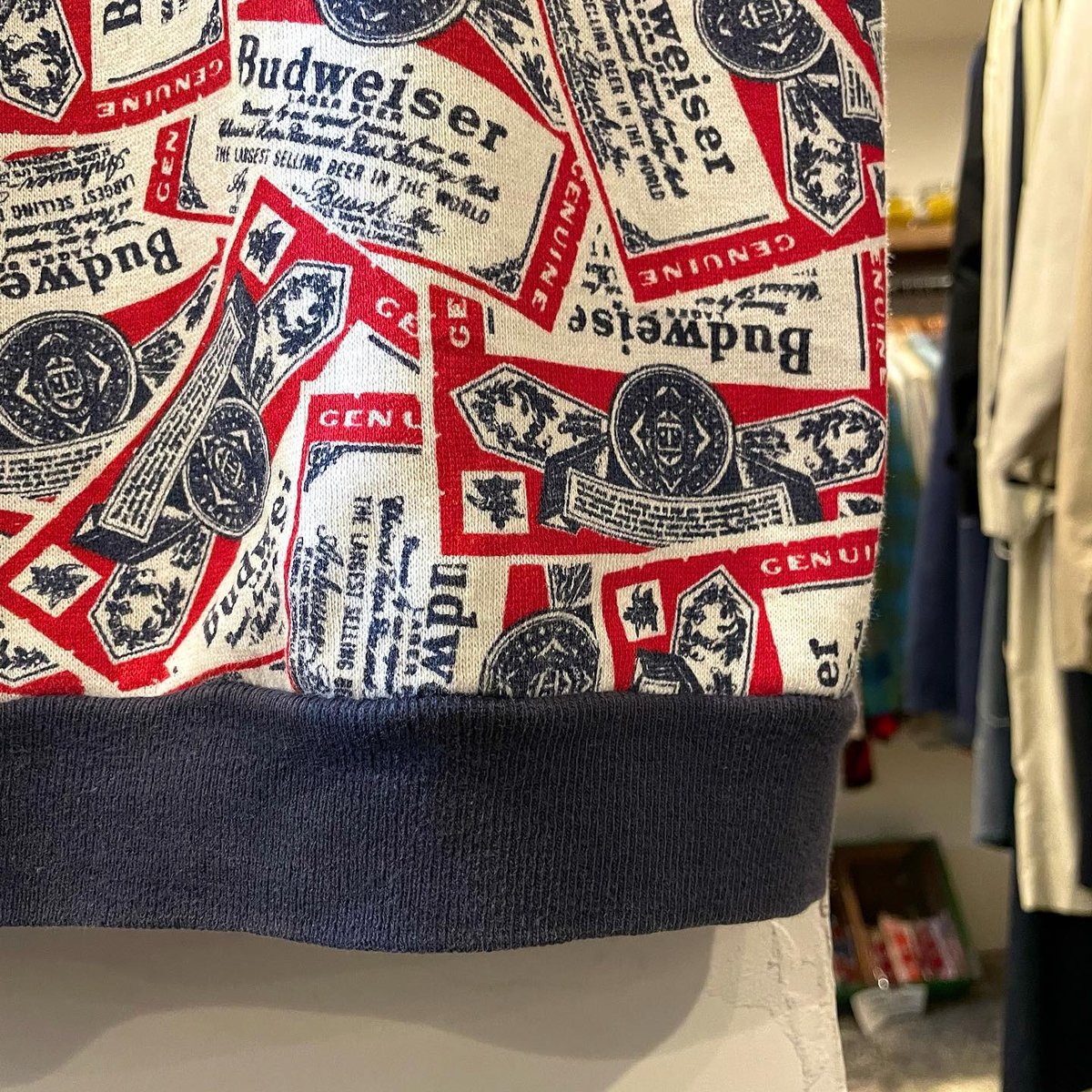 Budweiser 60s 総柄 ショートスリーブ スウェットシャツ 半袖