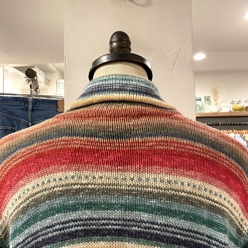 LAUREN RALPH LAUREN 90s ショールカラー ネイティブ柄 ニット LAUREN RALPH LAUREN 90s ショールカラー ネイティブ柄 ニット