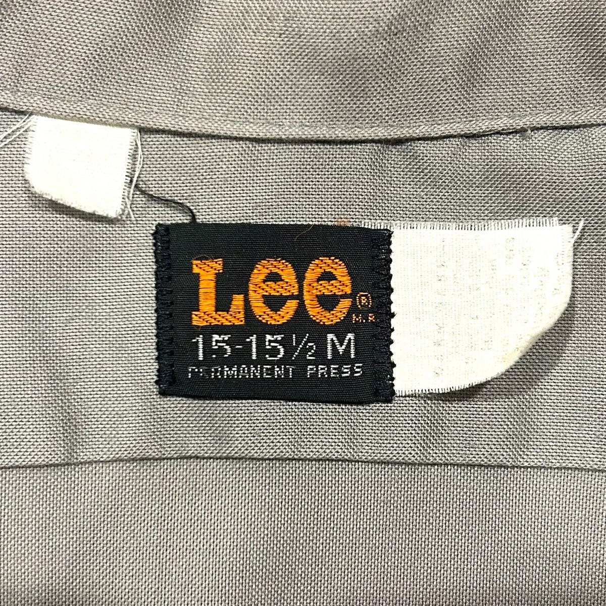 70s Lee L/Sワークシャツ チェーン刺繍 ペンキ飛び ライトグレー 70s Lee L/Sワークシャツ チェーン刺繍 ペンキ飛び ライトグレー