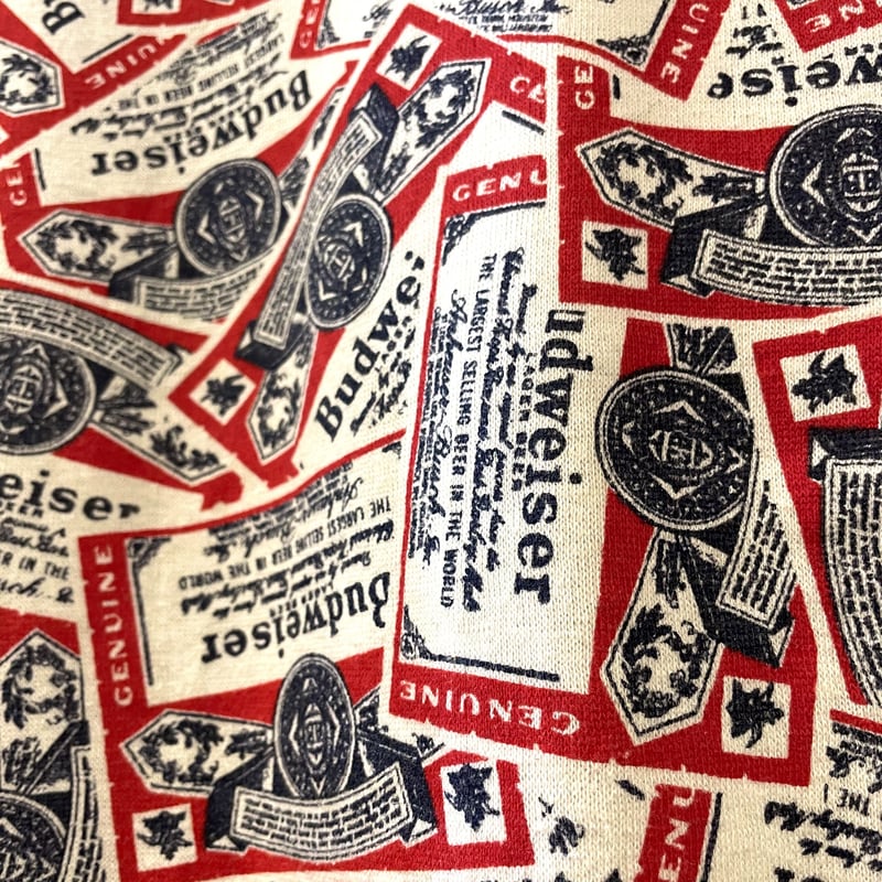 Budweiser 60s 総柄 ショートスリーブ スウェットシャツ 半袖