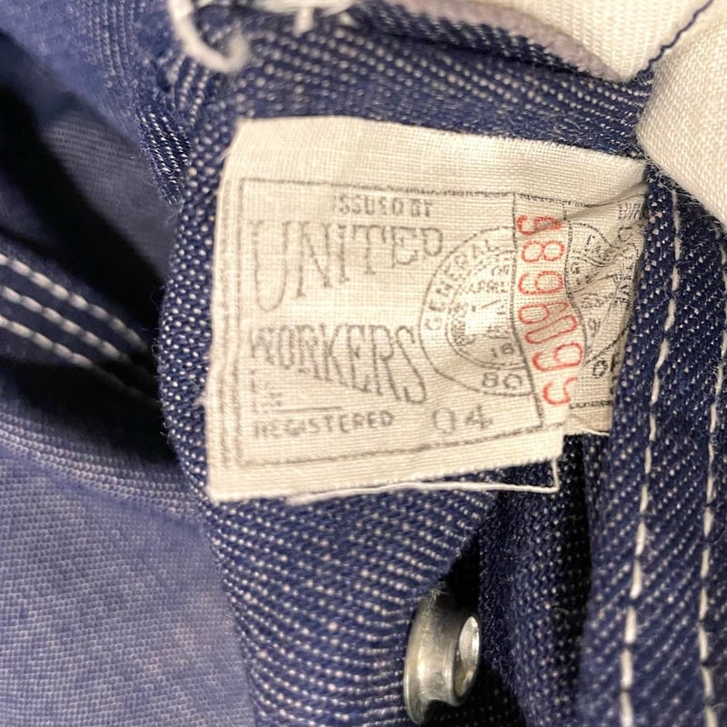 Lee 91-J 70s USA製 デニムカバーオール ユニオンチケット付き Lee 91-J 70s USA製 デニムカバーオール ユニオンチケット付き