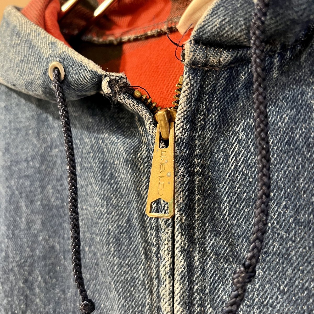 80s Carhartt アクティブジャケット カーハート デニム地 ワーク