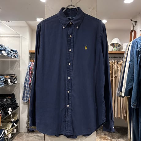 Ralph Lauren　CLASSIC FIT　L/Sボタンダウンシャツ　ラルフローレン　Size M　リネン×コットン　(S5500)