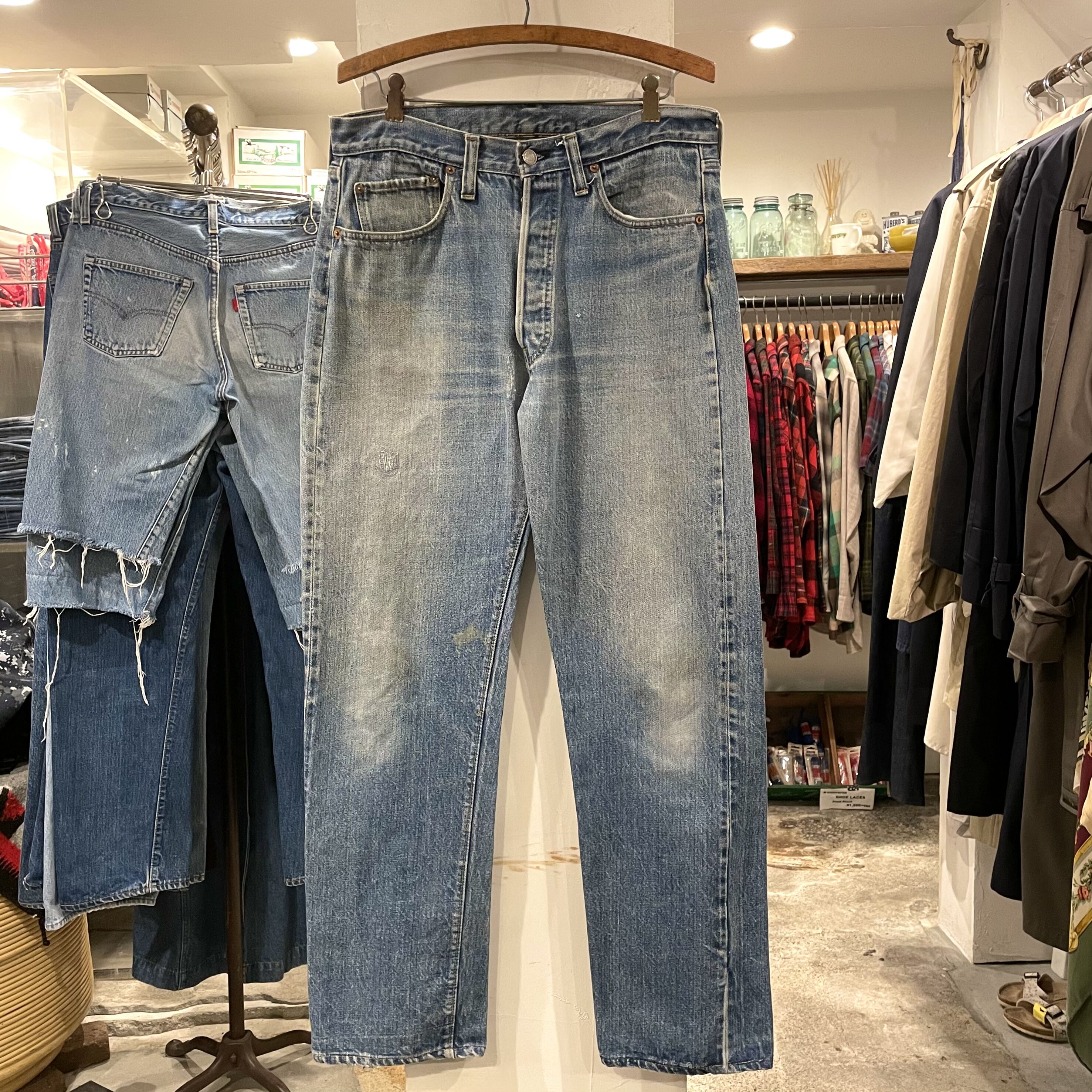 Levi's 1501-0117 66前期 バックポケット裏シングルステッチ ボタン裏6