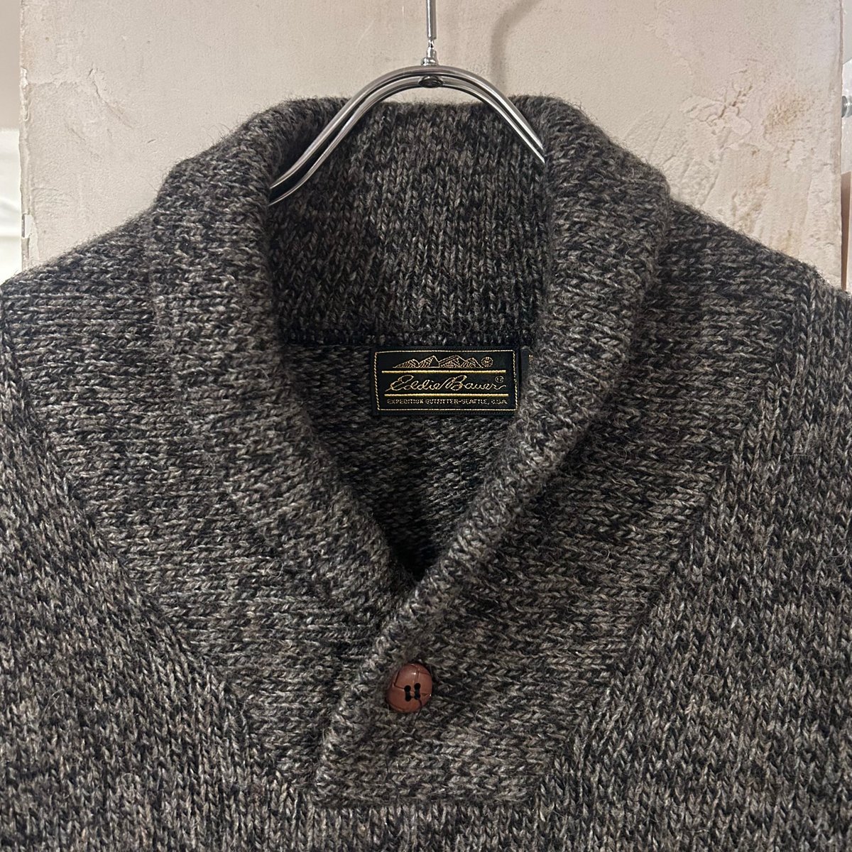 80s Eddie Bauer ショールカラーウールセーター エディー