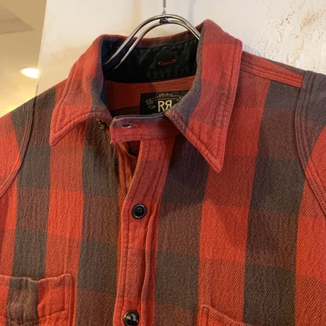 RRL　Ralph Lauren　L/S  ネルシャツ　バッファローチェック　チンストラップ　ダブルアールエル　ラルフローレン　(S2535)