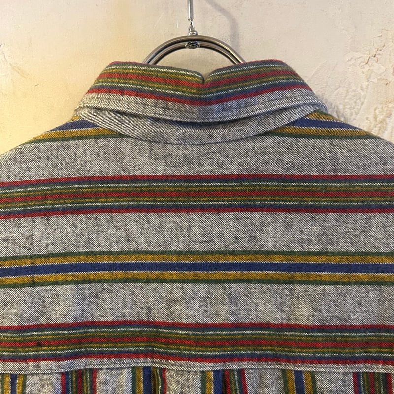 80's Eddie Bauer ストライプネルシャツ 80's Eddie Bauer ストライプ柄ネルシャツ 