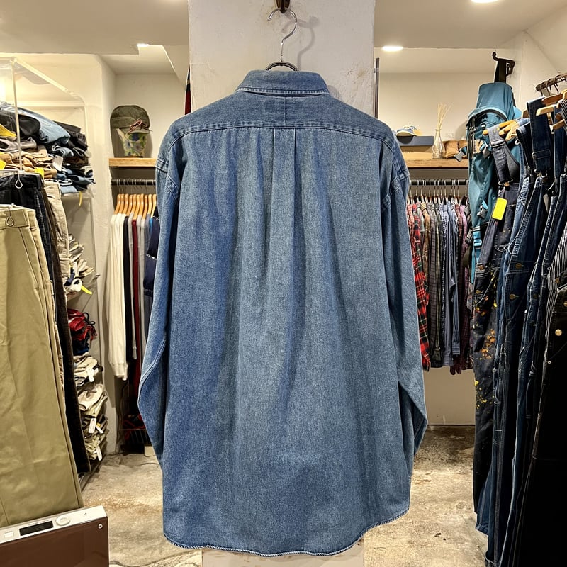 90s Ralph Lauren L/Sデニムシャツ ラルフローレン ボタンダウンシャツ