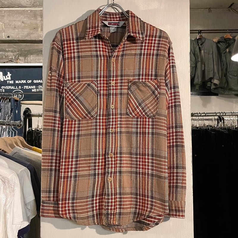 80s BIG MAC L/S ネルシャツ USA製 Size M コットンシャツ (S443 80s BIG MAC L/S ネルシャツ USA製 Size M コットンシャツ (S443