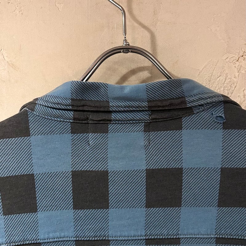 【L】RRL ブルー×ブラック チェックシャツ ラルフローレン L】RRL ブルー×ブラック チェックシャツ ラルフローレン