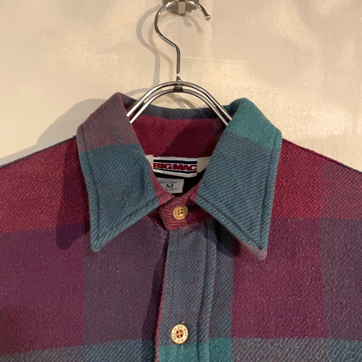好配色チェック 90s BIG MAC ネルシャツ USA製 3XL 90's BIG MAC 好配色チェック フランネルシャツ 表記(M) USA製