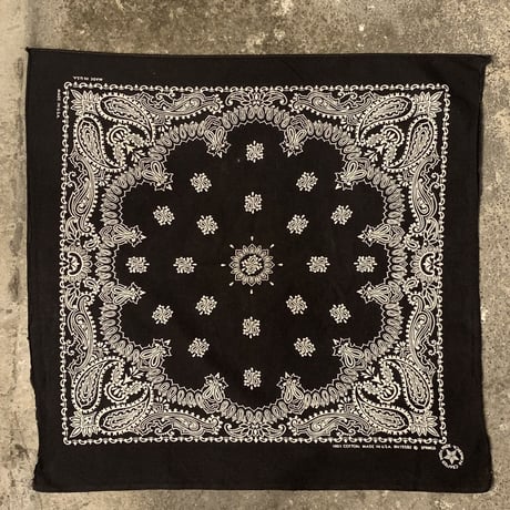 Bandana　ヴィンテージバンダナ　黒　USA製　195