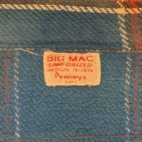 60s　BIG MAC　ヴィンテージ ネルシャツ　Penneys　グランジ系　雰囲気　VINTAGE　SANFORIZED　(S2474)