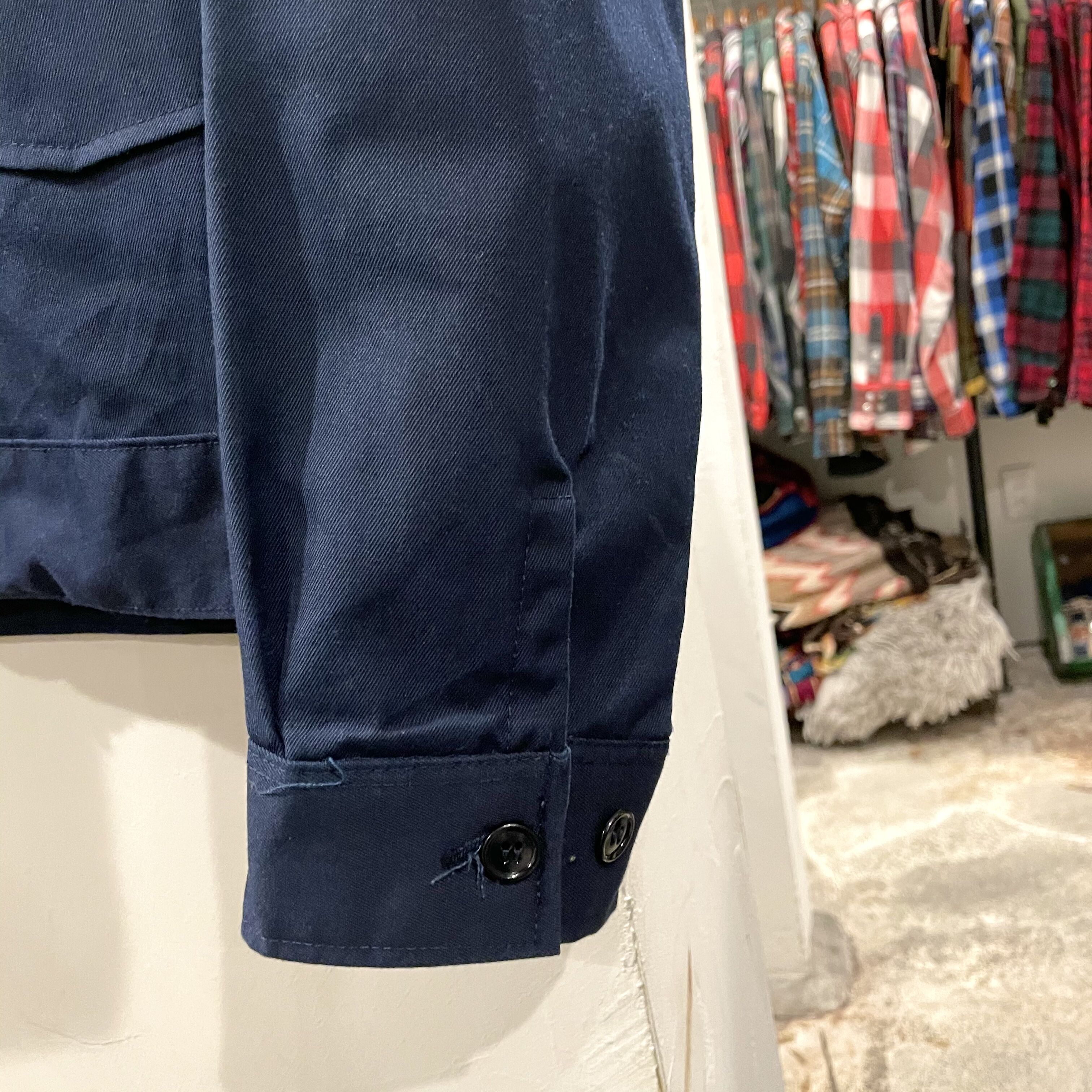 Lee 70s ワークジャケット TALONジップ 紺 ポリエステルxコットン