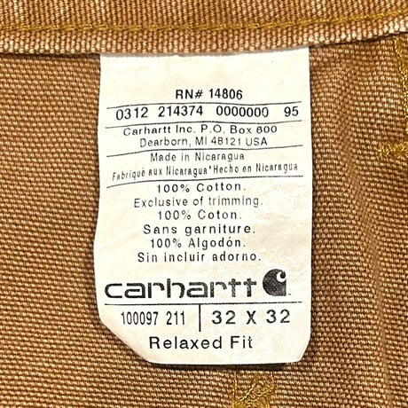 carhartt　ダック地　ペインターパンツ　カーハート　ブラウン　32×30　(S4360)