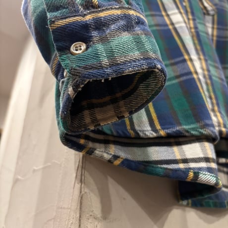 80s　MIGHTY MAC　L/S ネルシャツ　Size L　マイティ マック　コットンシャツ　(S4877)