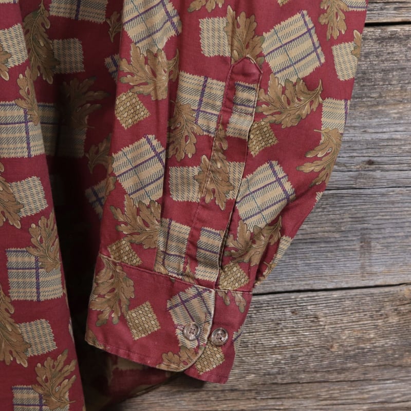80s CHAPS Ralph Lauren 総柄 ロングスリーブ シャツ 80年代 チャップ