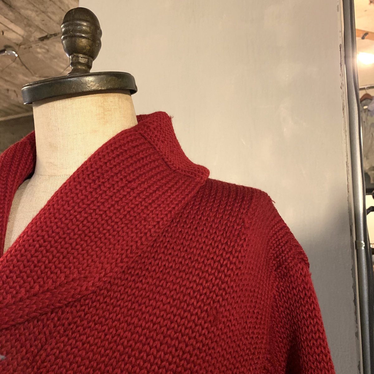 30s〜 Vintage Cardigan ショールカラー カーディガン ワイン 30s〜 Vintage Cardigan ショールカラー カーディガン ワイン