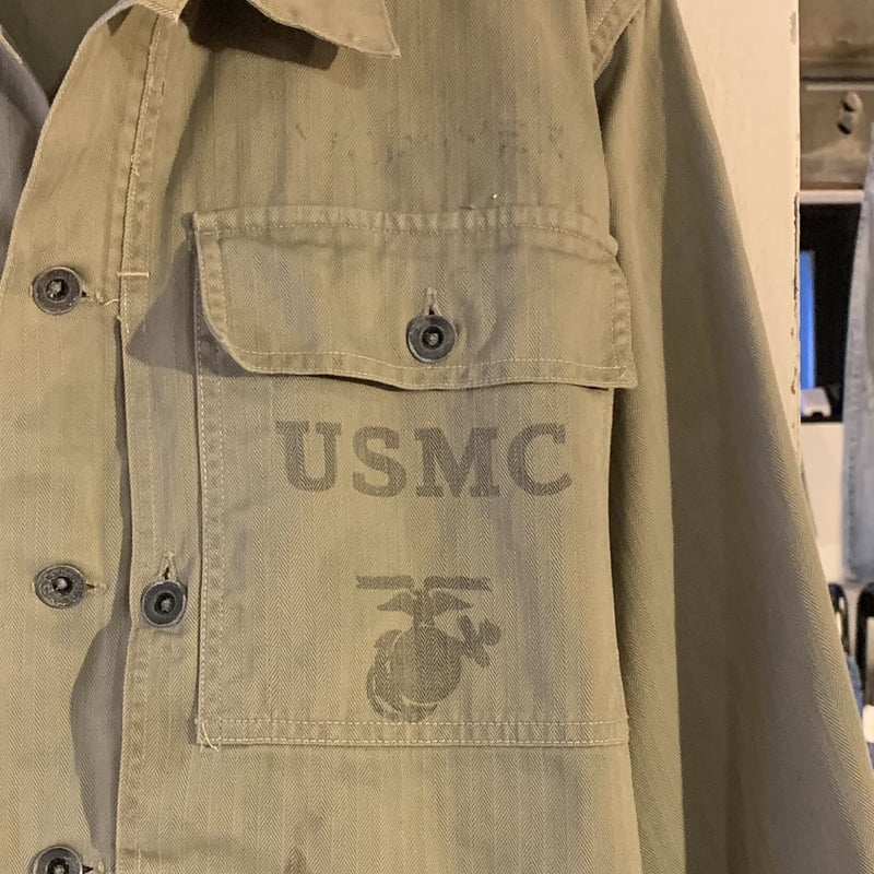 40s USMC P-44 HBT Jacket ヘリンボーンツイル ミリタリージャケット 4...