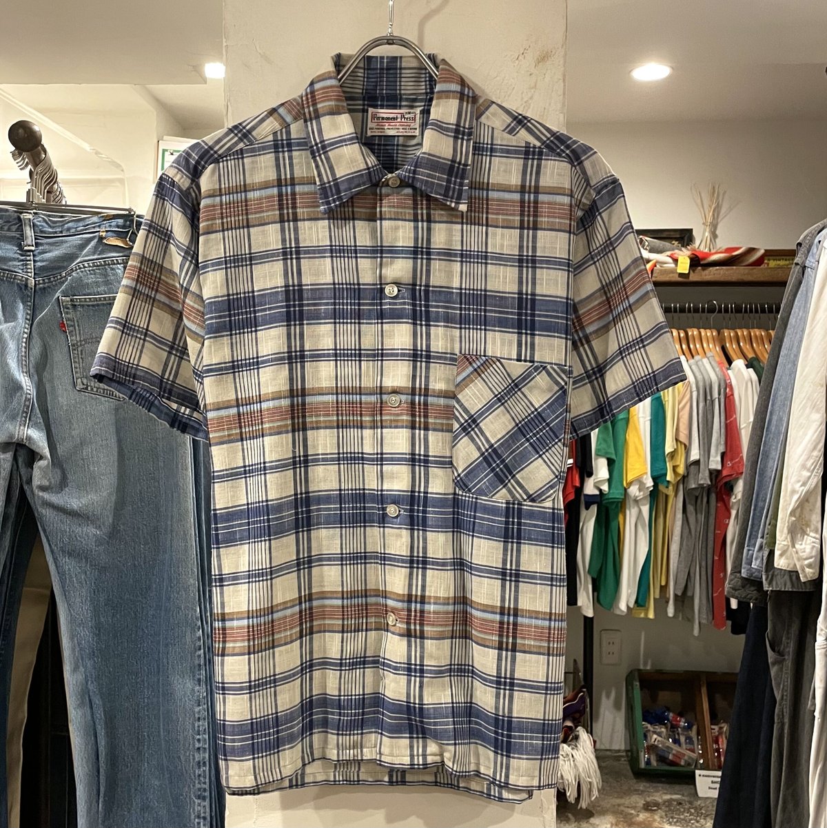 ヴィンテージシャツ ボックスシルエット チェック柄シャツ PERMANENT 