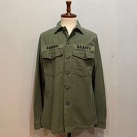 70s　US NAVY　ユーティリティシャツ　シャツ袖　Size 15½相当　シャツ袖　OG 107 COTTON SATEEN　ミリタリーシャツ　(S5138)