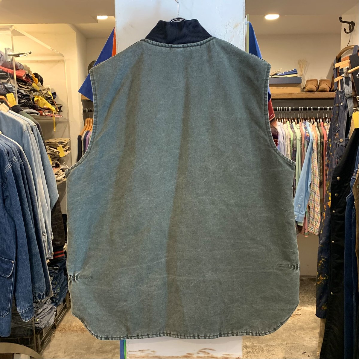 Carhartt ダック地 ベスト USA製 モスグリーン カーハート (S2434 Carhartt ダック地 ベスト USA製 モスグリーン カーハート (S2434