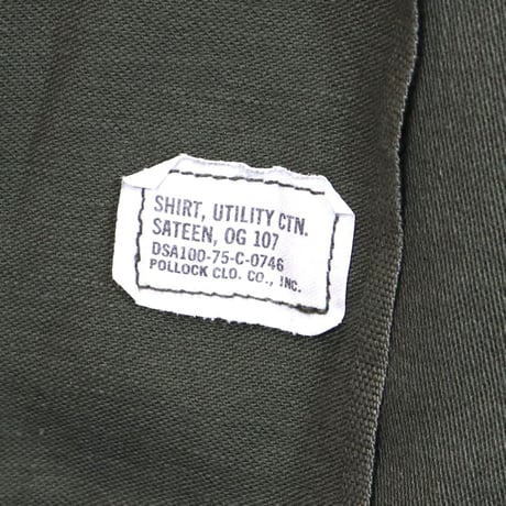 US MILITARY UTILITY SHIRT　75年製　ユーティリティーシャツ　ミリタリーシャツ　(Y0155)