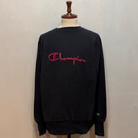 90s　Champion　リバースウィーブ　Reverse Weave　USA製　Size L　スクリプトロゴ　ブラック　刺繡タグ　チャンピオン　(S5369)