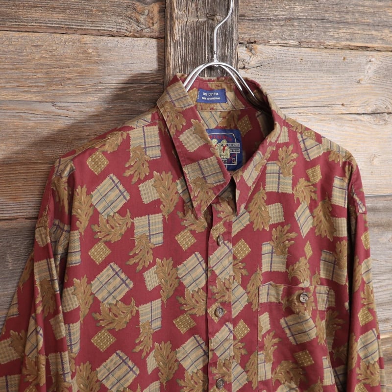 80s　CHAPS Ralph Lauren　総柄 ロングスリーブ シャツ 80s CHAPS Ralph Lauren 総柄 ロングスリーブ シャツ 80年代 チャップ