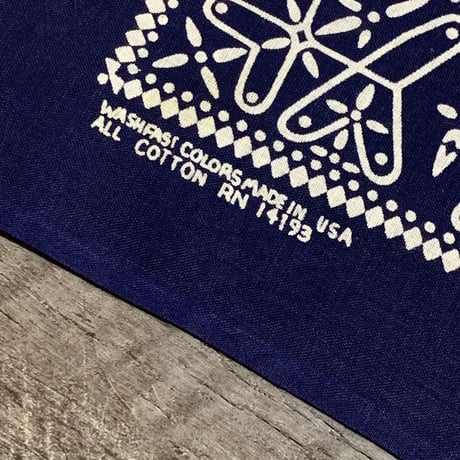 Bandana　ヴィテージバンダナ　クロス　紺　60s-　USA製　新品