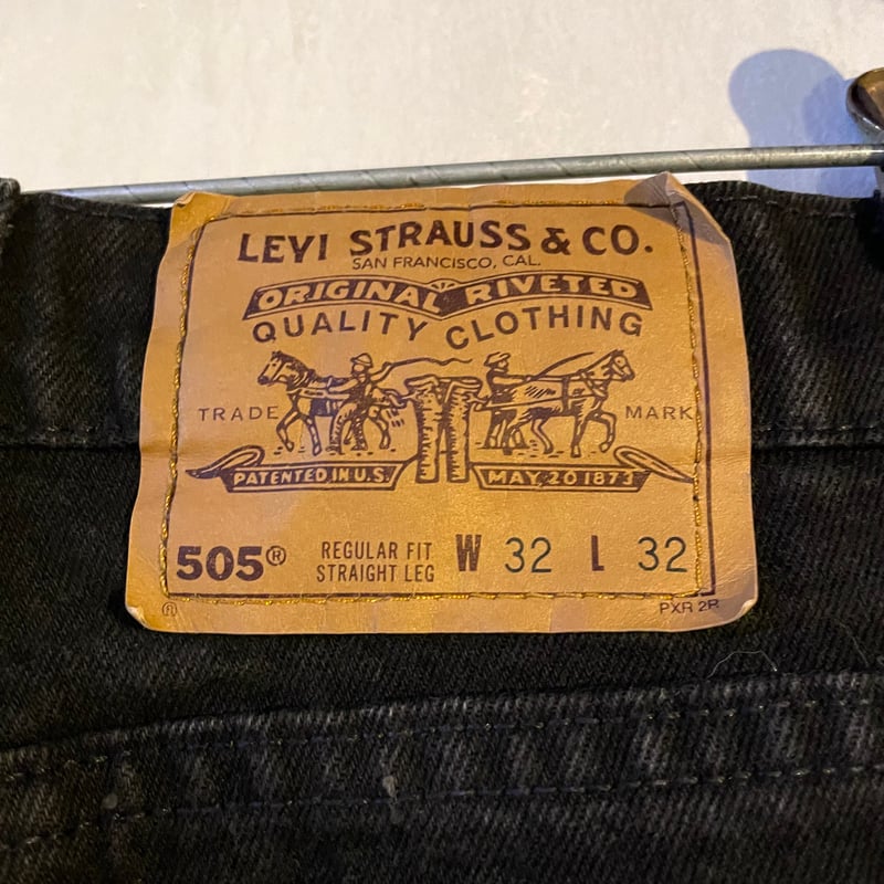 90s Levi's 505 ブラックデニム パンツ 32×32 USA製 オレンジ 90s Levi's 505 ブラックデニム パンツ 32×32 USA製 オレンジ