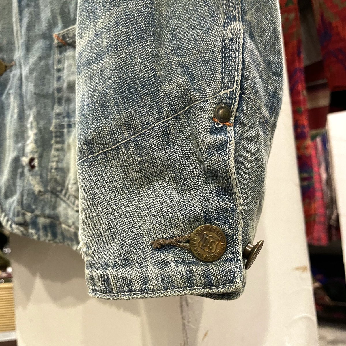 RRLデニムカバーオール ビンテージ リペア加工 アメリカ製 Sサイズ RRLデニムカバーオール ビンテージ リペア加工 アメリカ製 Sサイズ