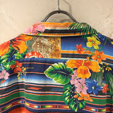 Polo by Ralph Lauren　S/S オープンカラーシャツ　CUSTOM FIT　Size L　ポロ ラルフローレン　ハワイアンシャツ　(S5633)