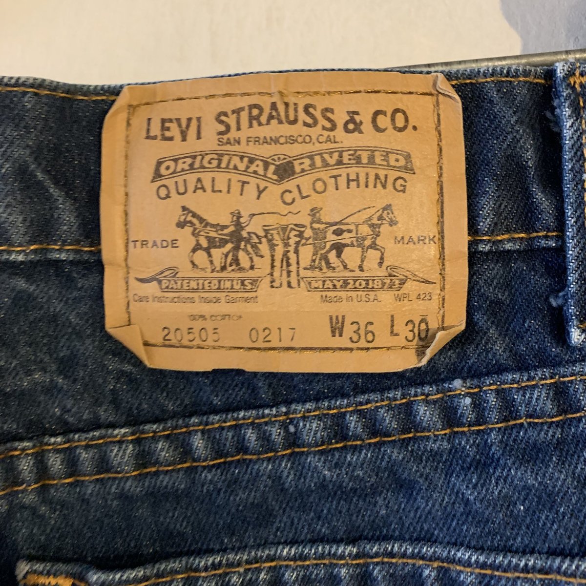 80s levi's 505-0217 リーバイス デニムパンツ オレンジタブ ボタン裏 