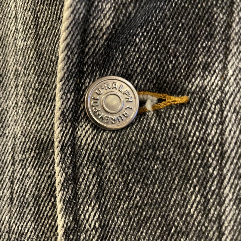 POLO RALPH LAUREN ブラックデニム カバーオール 白タグ 80s USA製 ラ