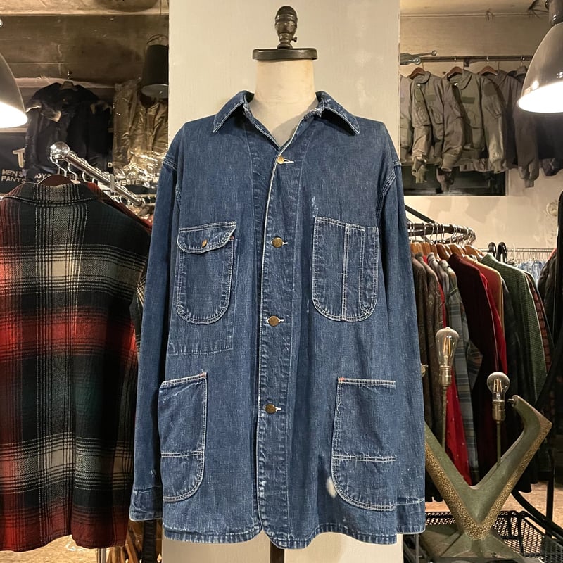 50s Vintage Denim Cover All デニムカバーオール インディゴ染 50s Vintage Denim Cover All デニムカバーオール インディゴ染