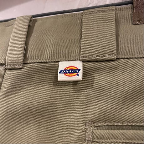 80s　Dickies 874　ワークパンツ　ディッキーズ　ベージュ　チビタグ　36×30　USA製　(S3996)