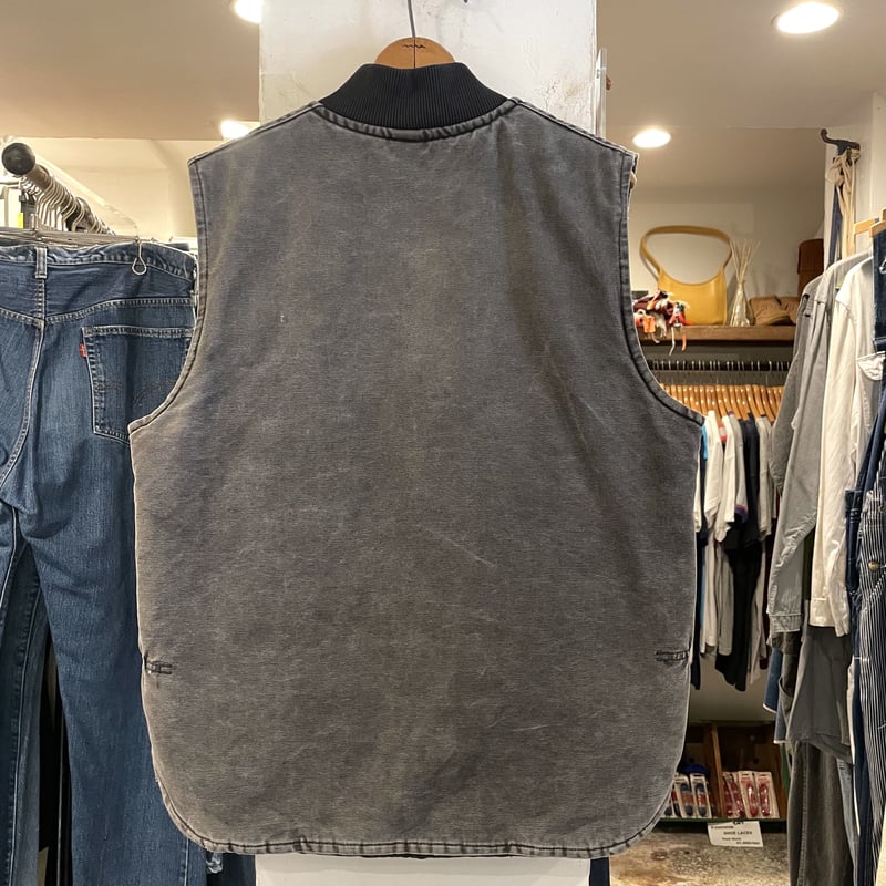 90s Carhartt ダック地ベスト USA製 カーハート ブラック (S1428 90s Carhartt ダック地ベスト USA製 カーハート ブラック (S1428