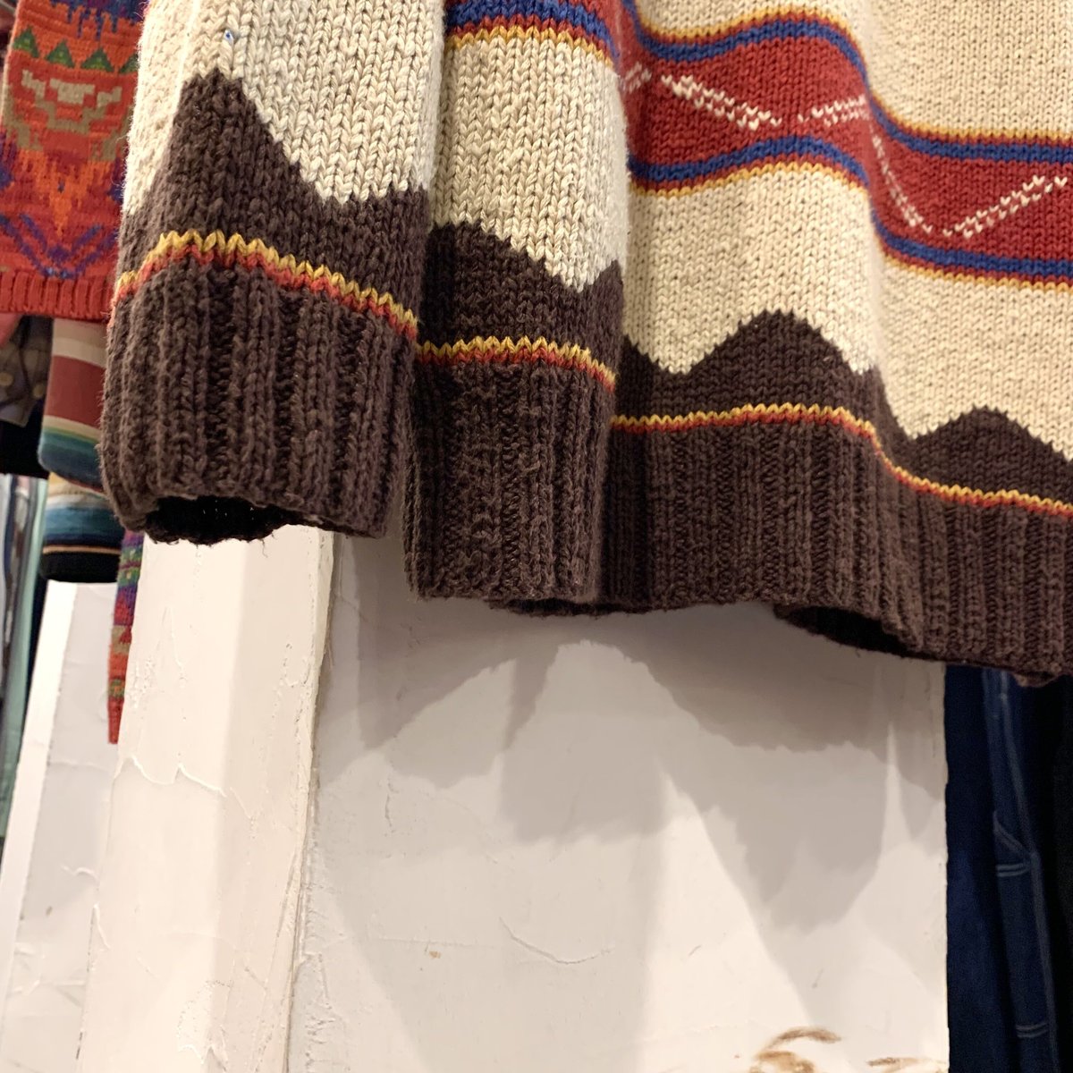 LAUREN Ralph Lauren ネイティブ柄 ニット リネン×コットン ハンド