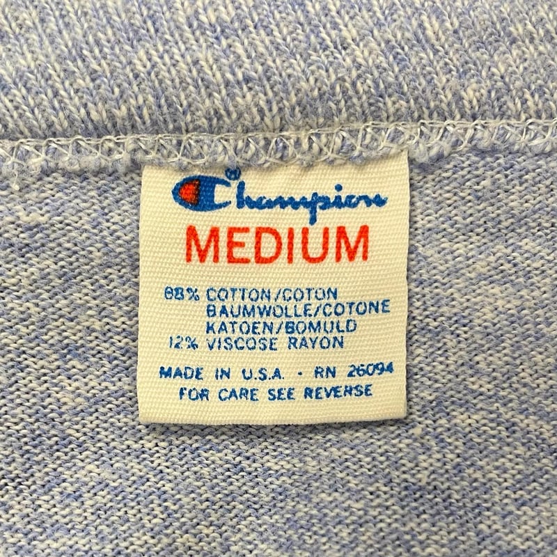 80S チャンピオン トリコタグ 2段アーチ染み込みプリント88/12Tシャツ