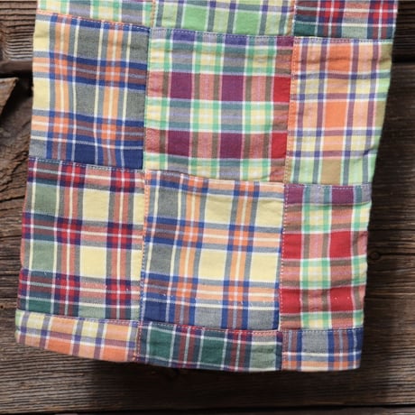 POLO RALPH LAUREN　DEAD STOCK　パッチワーク　チェック柄　コットンパンツ　ラルフローレン　(Y0074)